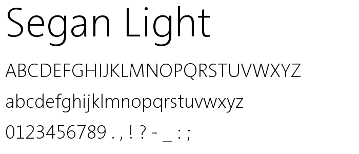 Segan Light font
